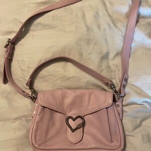 Aimee Kestenberg Pink Crossbody Bag with Heart Accent